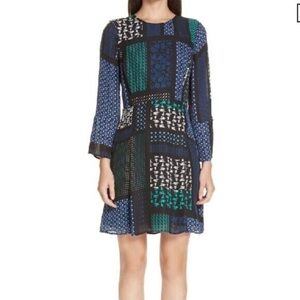 Derek Lam Crosby scarf print fit flare dress